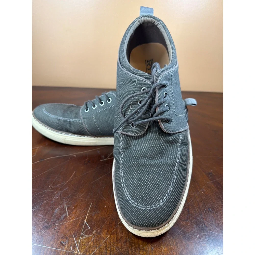 Rye by Hawker Rye Mens Canvas Oxford Shoes‎ Charcoal Gray Moc Toe Sneakers